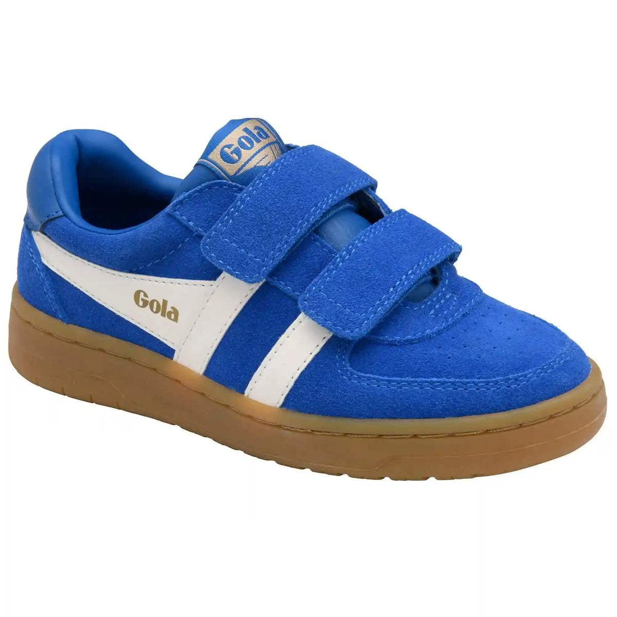 Gola Classics Kids' Hawk Suede Strap Sneakers - Marine Blue/Off White/Gum
