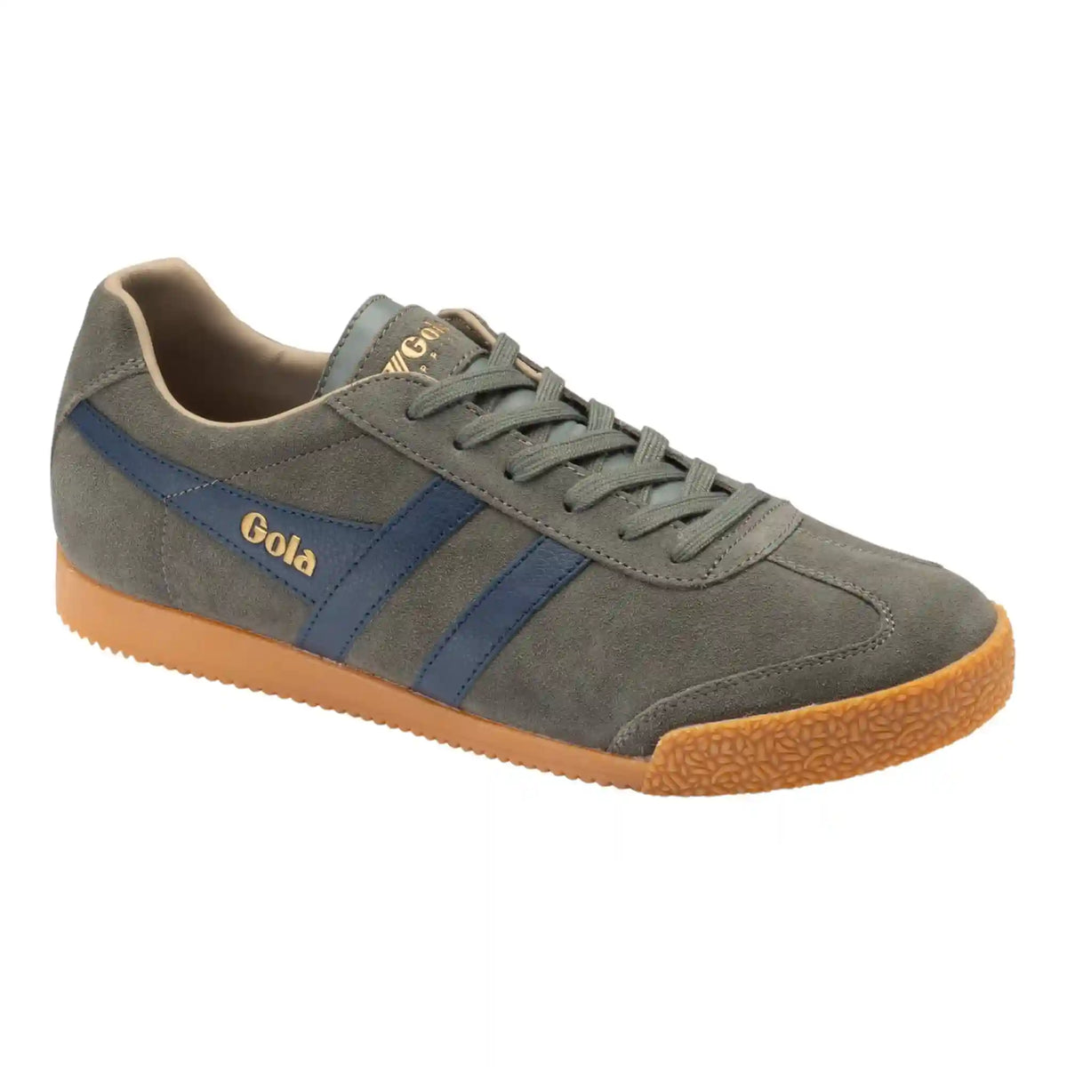 Gola Classics Men's Harrier Suede Sneakers - Conifer/Navy/Cappuccino
