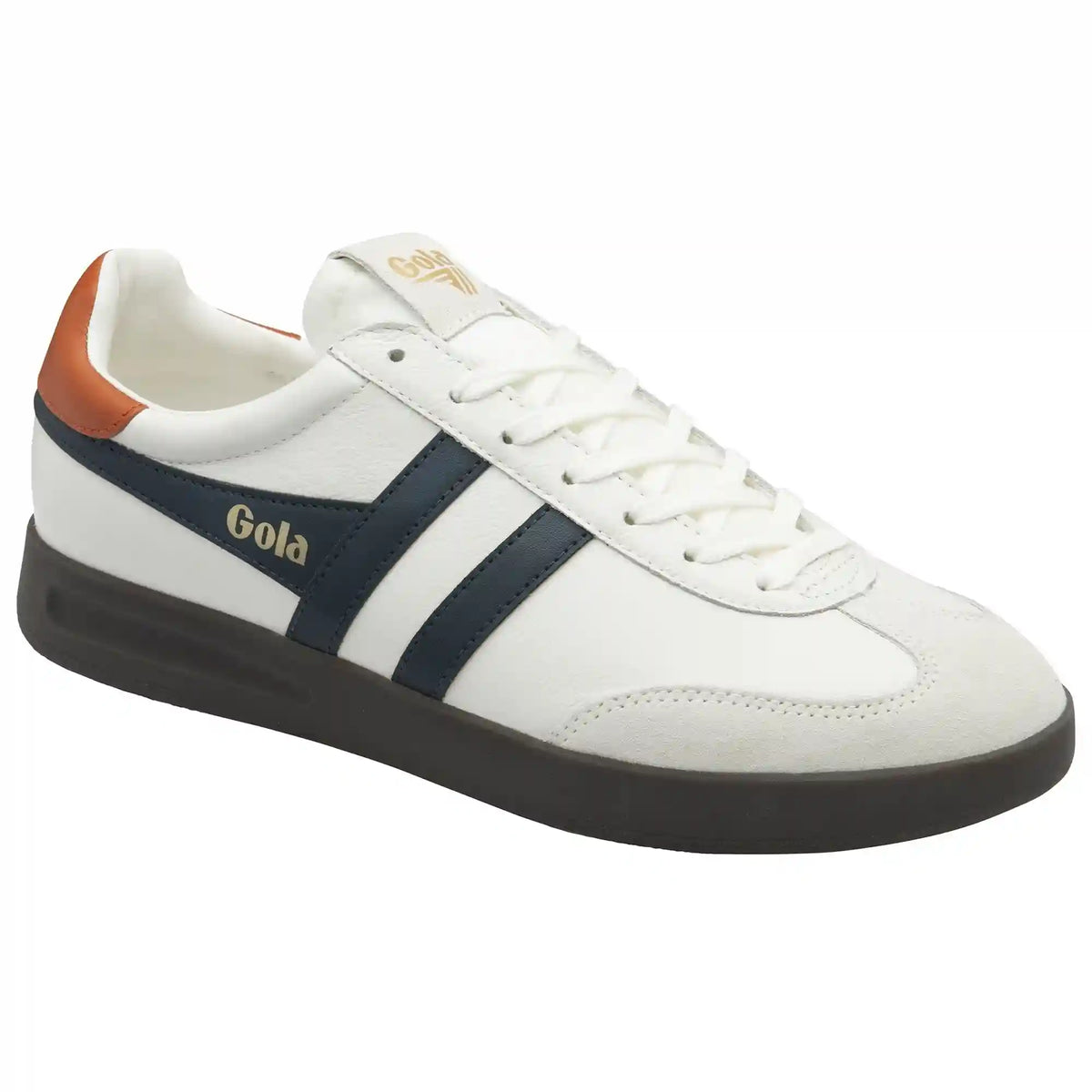 Gola Classics Men's Cyclone Leather Sneakers - White/Navy/Moody Orange/Dark Gum