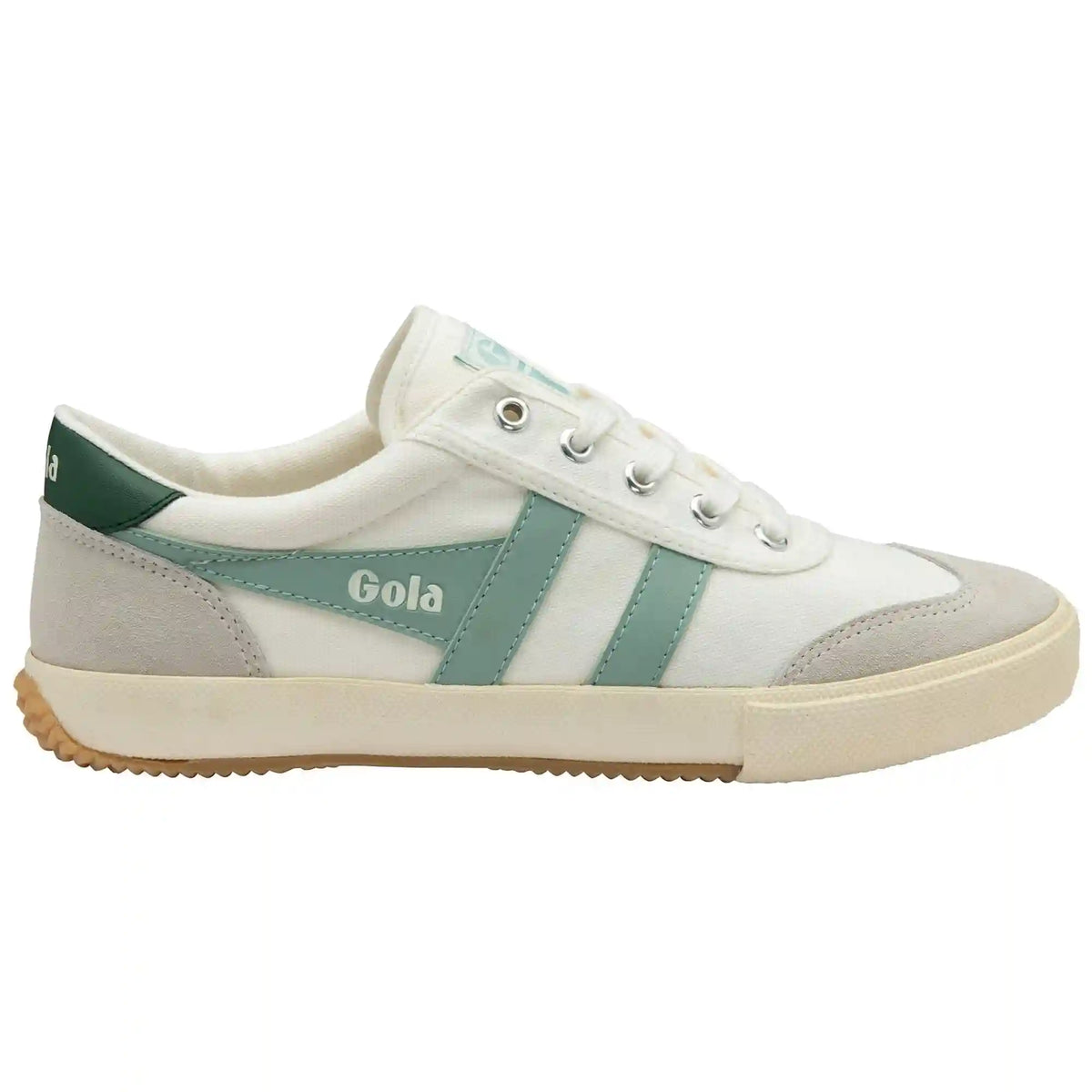 Gola Classics Women's Badminton Plimsoll Sneakers - Off White/Surf/Evergreen