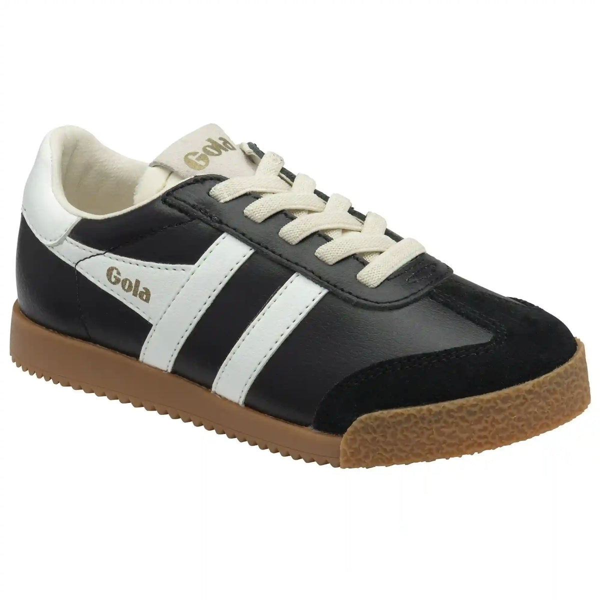 Gola Classics Kids' Elan Leather Sneakers - Black/White
