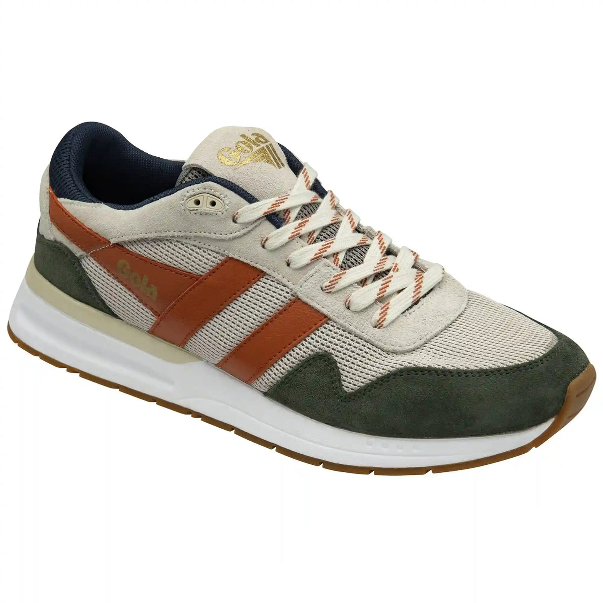 Gola Classics Men's Delta Sneakers - Off White/Dark Khaki/Moody Orange