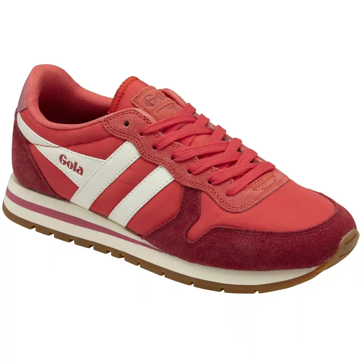 Gola Classics Women's Daytona Chute Sneakers - Coral/Deep Red/Off White
