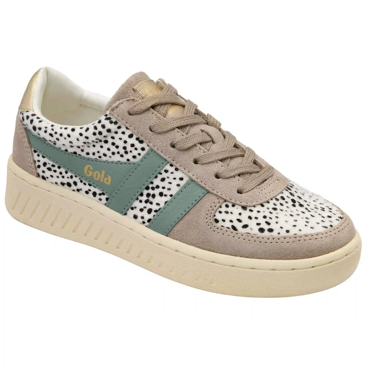 Gola Classics Women's Grandslam Savanna Sneakers - Cheetah/Feather Grey/Green Mist