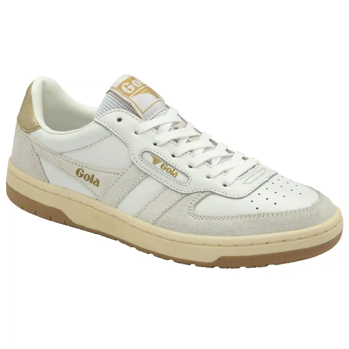 Gola Classics Women's Hawk Sneakers - White/White/Gold