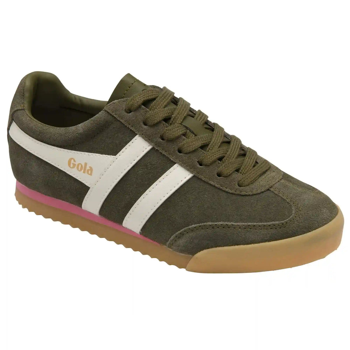 Gola Classics Women's Apollo Sneakers - Khaki/Off White/Coral Pink/Gum