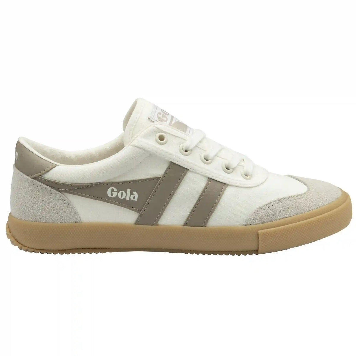 Gola Classics Women's Badminton Plimsoll Sneakers - Off White/Feather Grey/Gum