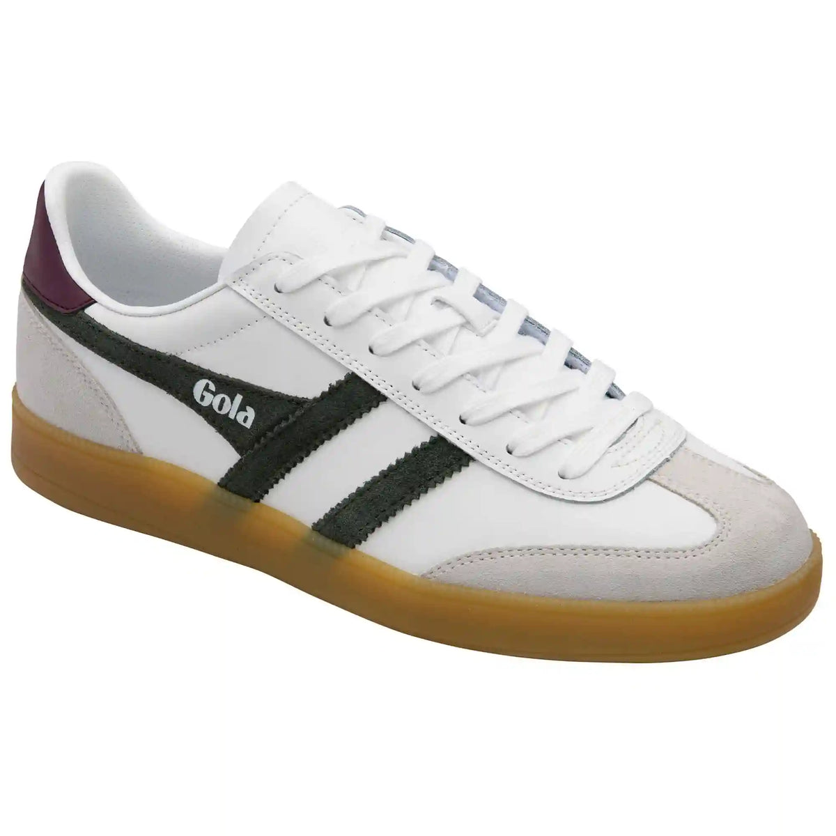 Gola Classics Men's Viper Leather Sneakers - White/Dark Khaki/Burgundy/Gum