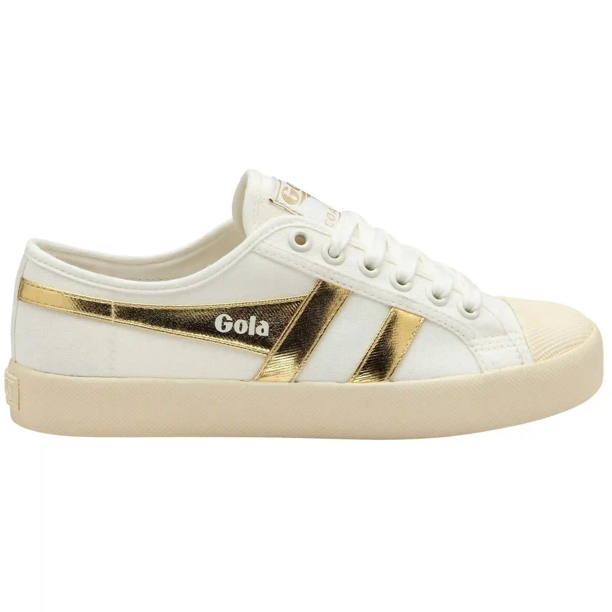 Vegan Gola Classics Women's Coaster - Off White/Gold
