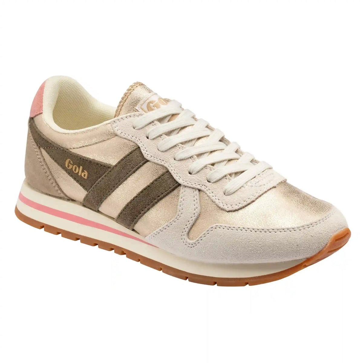 Gola Classics Women's Daytona Blaze Sneakers - Gold/Khaki/Coral Pink