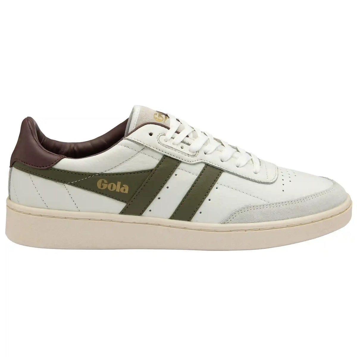 Gola Classics Men's Contact Leather Sneakers - White/Khaki/Burgundy