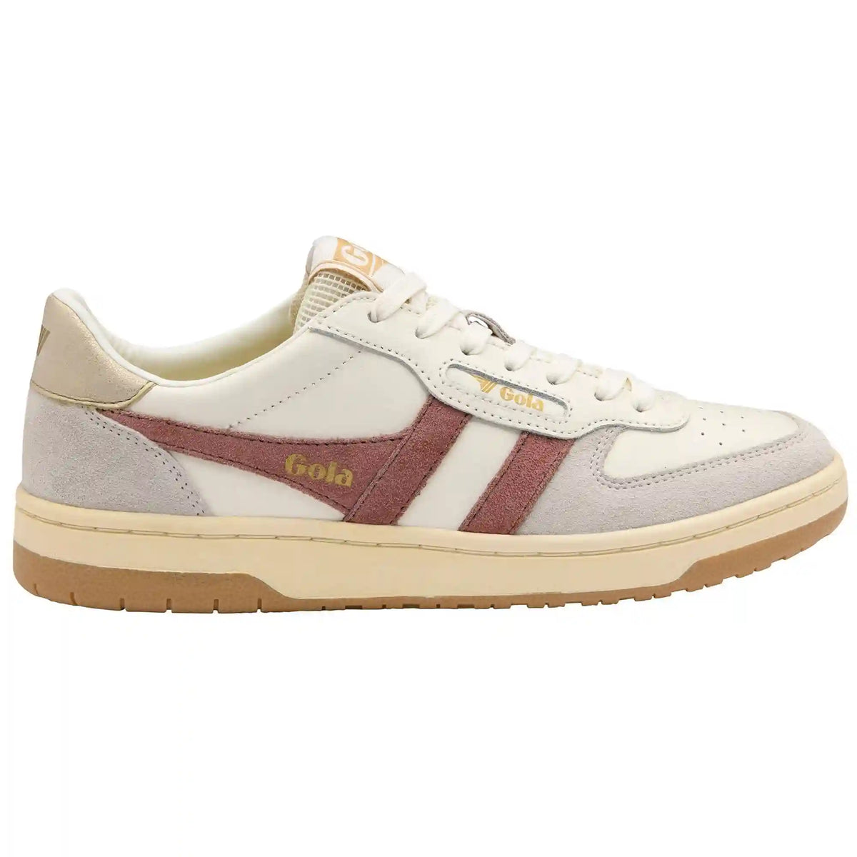 Gola Classics Women's Hawk Sneakers - Off White/Brownrose/Gold