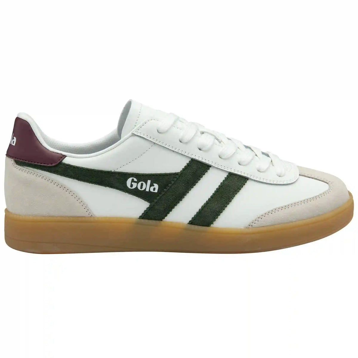 Gola Classics Men's Viper Leather Sneakers - White/Dark Khaki/Burgundy/Gum