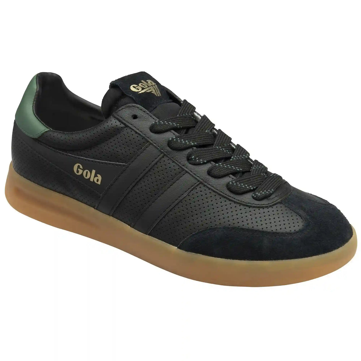 Gola Classics Men's Cyclone Leather '76 Sneakers - Black/Evergreen/Gum