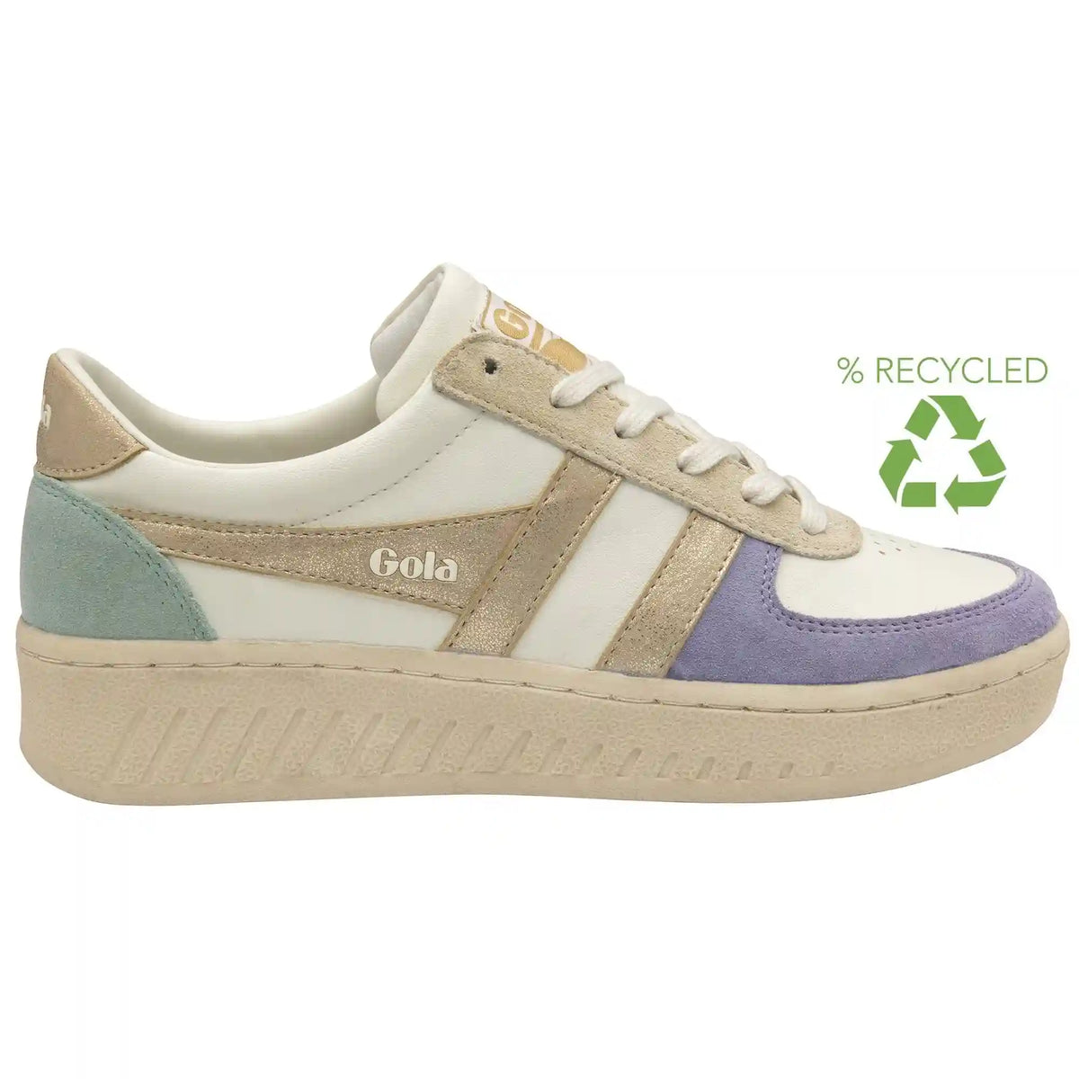 Gola Classics Women's Grandslam Quadrant Sneakers - Off White/Lavender/Gold/Green Mist