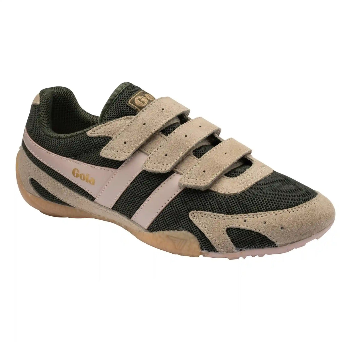 Gola Classics Women's Connect Strap Sneakers - Dark Khaki/Bone/Chalk Pink/Gum